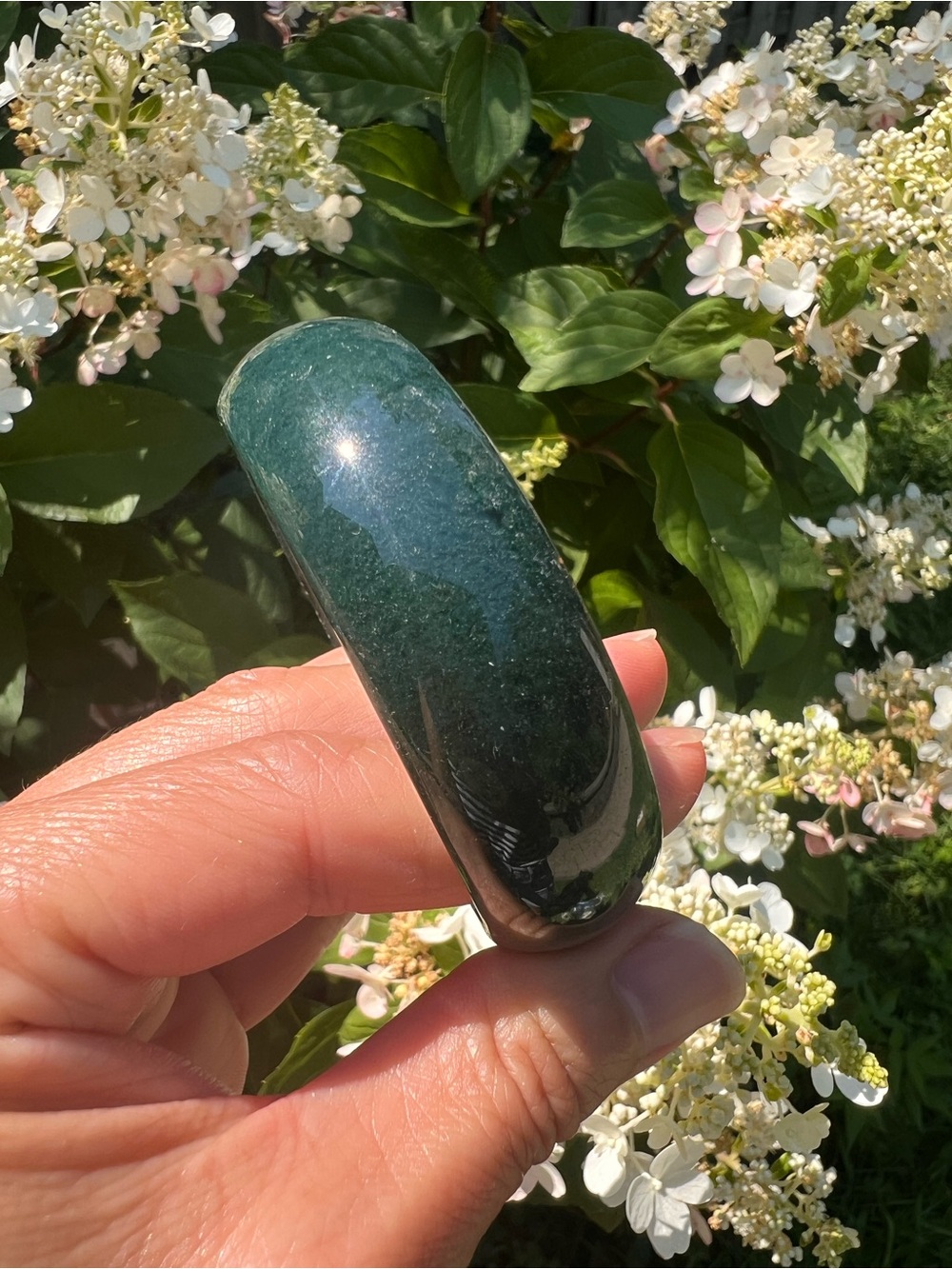 Moss (14) agate bangle | crystal